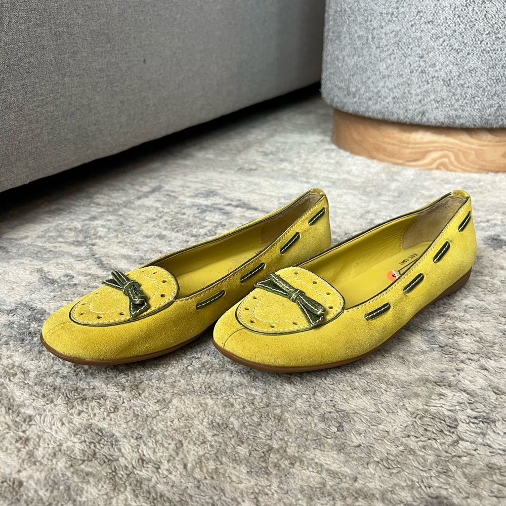 Coach Yellow Suede Loafers